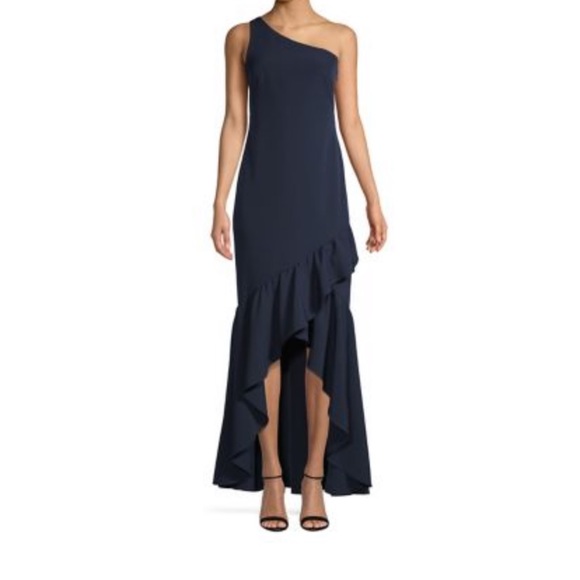Vince Camuto - One-Shouder Ruffle Gown - Picture 1 of 2